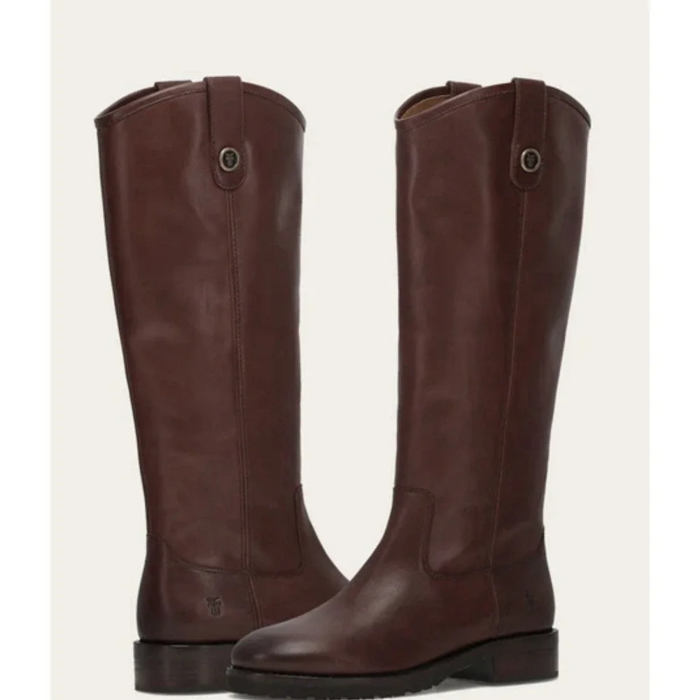 Frye Women's Melissa Lug Button Tall Riding Western Boot Leather Size 7M $398